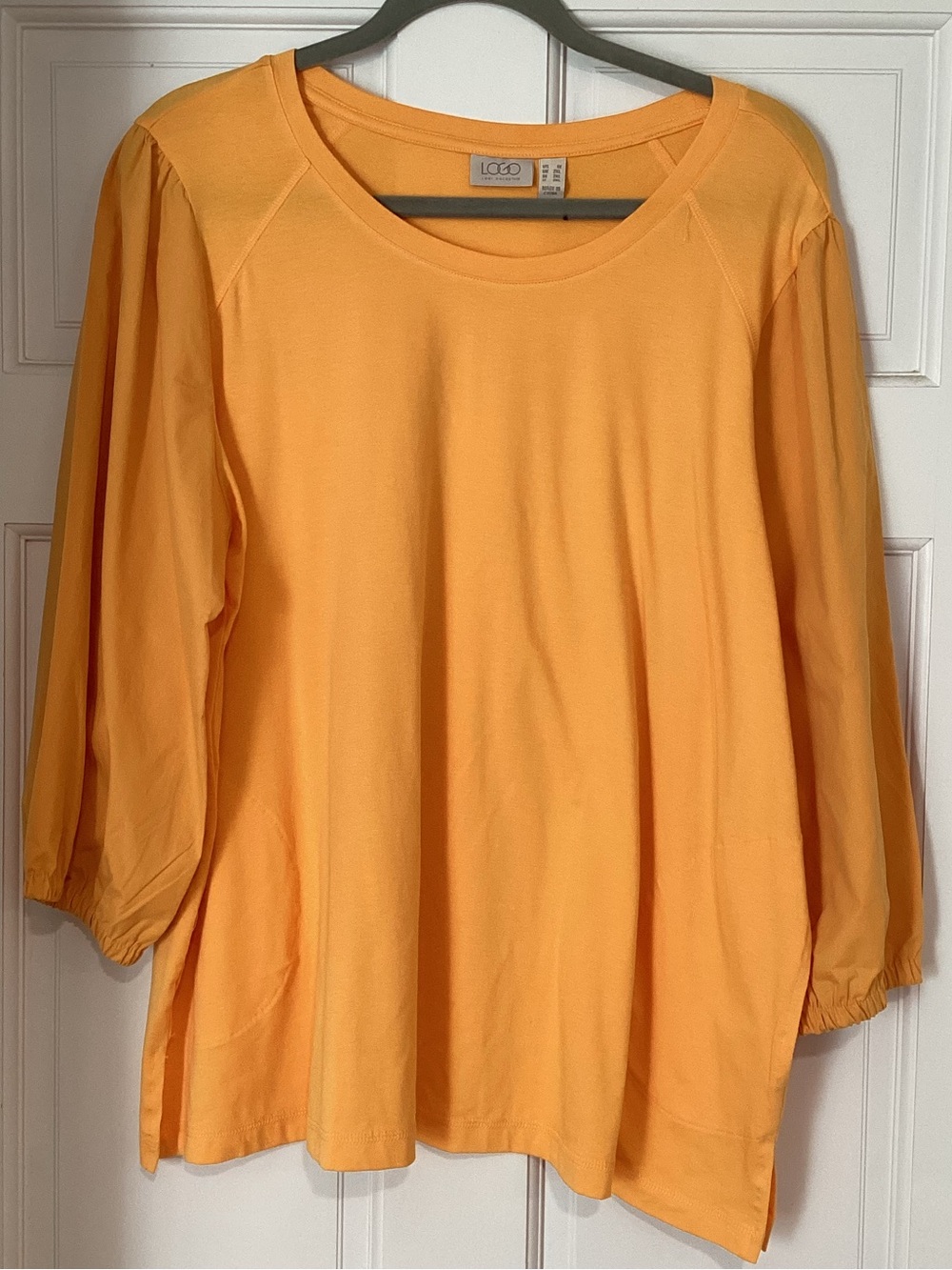 LOGO by Lori Goldstein Golden Orange Boatneck Tunic